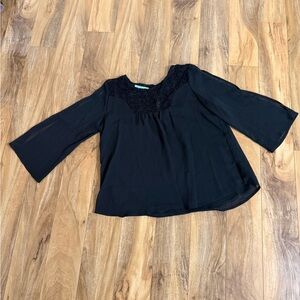 Maurices Black Lace Detail Blouse